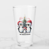 Verre Pingouins Funny personnalisés Noël de famille (Devant)