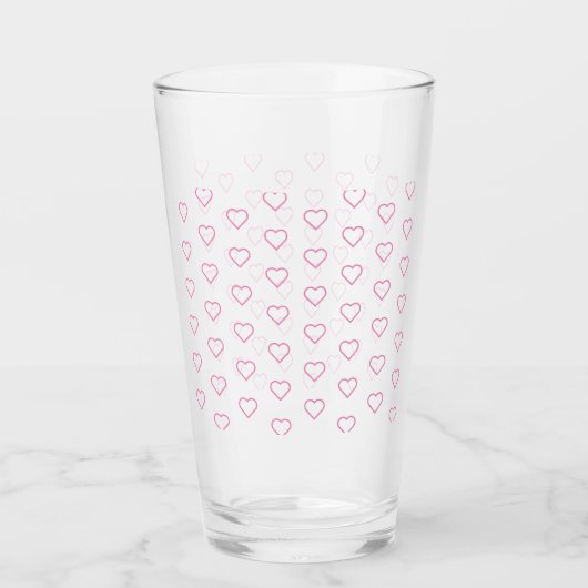 Verre Pink Love - Ajouter vos couleurs - Coeurs (Devant)