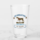 Verre Pint américain du 25e anniversaire du SPG (Devant)