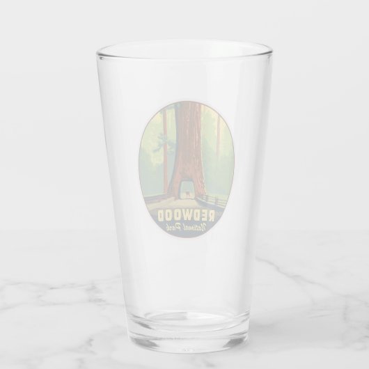 Verre Pint Glass du parc national Redwood (Dos)