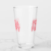 Verre Pizza Party Neon, effet Texte rose (Gauche)
