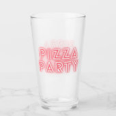 Verre Pizza Party Neon, effet Texte rose (Devant)
