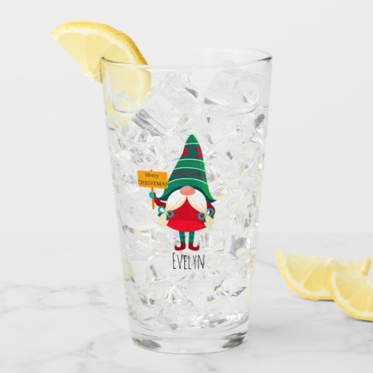 Verre Placard de retenue Gnome mignon avec voeux (Devant glace)