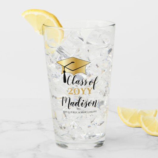 Verre Plafond de graduation - Tassel Black Gold Class de (Devant glace)