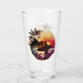 Verre Plage Sunset Surfer Rétro (Dos)