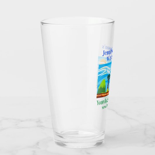 Verre Plage Tropical Destination Mariage Favor Pint (Droite)