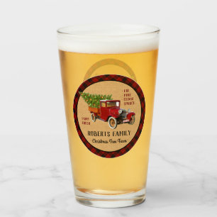 Verre Plaid rouge de camion vintage de ferme d'arbre de