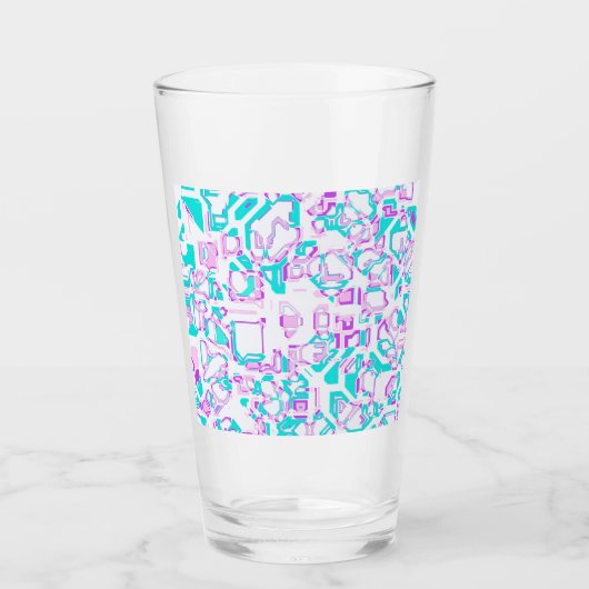 Verre plans d'imaginaire fou blanc et aqua (Devant)