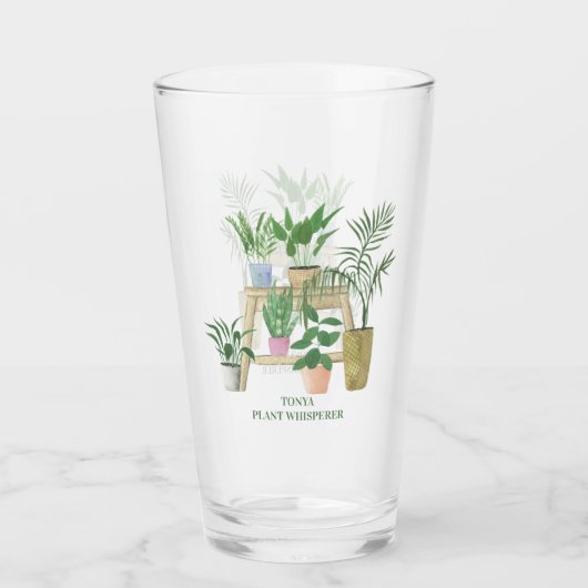 Verre Plantes - Pouce verte - Monogramme (Devant)