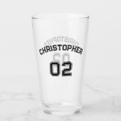 Verre Player Name Jersey Number Game Day Party Sports (Devant)