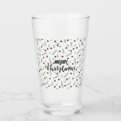 Verre Pneuka mignonne point sapin de Noël Rouge Vert mot (Devant)