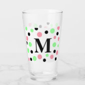 Verre Pois noir rose monogramme (Dos)