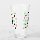 Verre Pois noir rose monogramme (Gauche)