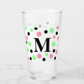 Verre Pois noir rose monogramme (Devant)