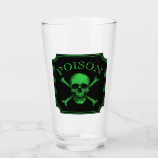 Verre Poison Crâne et os croisés Halloween Design Imprim