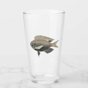 Verre Poisson argent et or scintillant