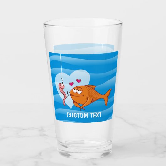 Verre Poisson et appât en amour (Devant)