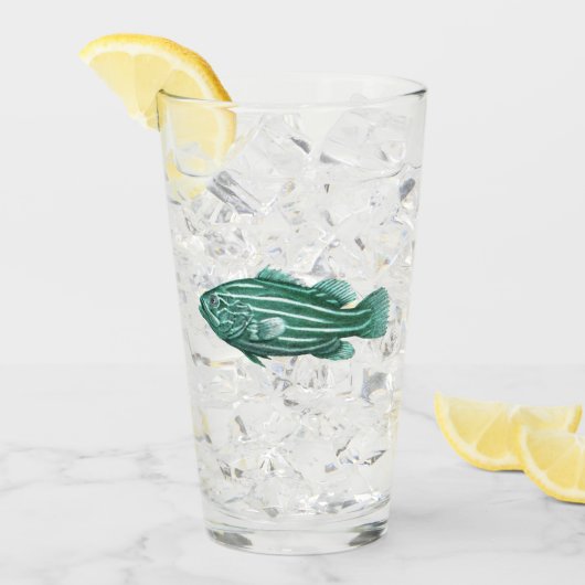 Verre Poisson vintage (Devant glace)