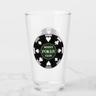 Verre Poker Club Black Poker Chip w Costumes de jeu