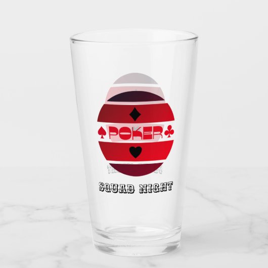 Verre Poker nuit rouge noir personnalisé (Devant)