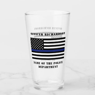 Verre Police de la ligne bleue mince