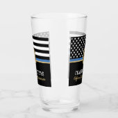 Verre Police Ligne bleue Drapeau Félicitations Retraite (Gauche)