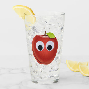 Verre Pomme rouge drôle avec yeux de googly