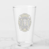 Verre Pompier AJOUTER NOM Équipe de secours du service d (Dos)