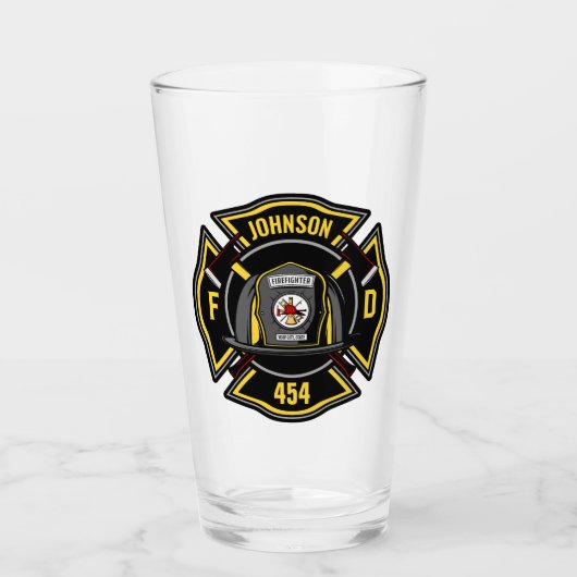 Verre Pompier AJOUTER NOM Équipe de secours du service d (Devant)