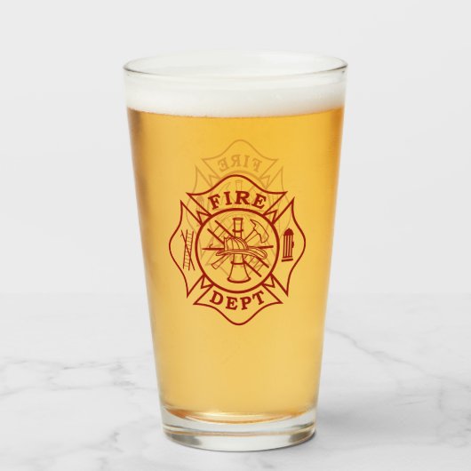 Verre Pompier Maltese Cross Pint Glass