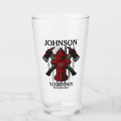 Verre Pompier NOM Fire Department Hydrant USA Drapeau (Devant)