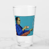Verre Pop Art Frankenstein Monster Drinking Tea Halftone (Devant)