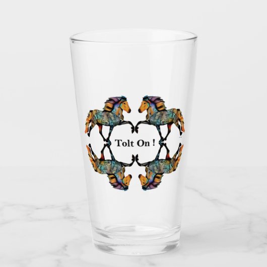 Verre Pop Art islandais Cheval  (Devant)