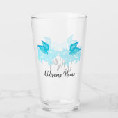 Verre Porcs volants mignons avec ailes Turquoise bleu no (Dos)