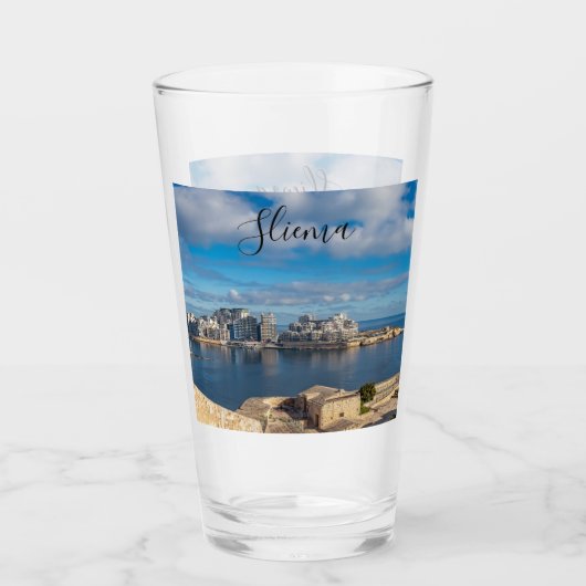 Verre Port de Sliema et gratte-ciel à Malte (Devant)