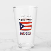 Verre Porto Rico et drapeau portoricain avec votre nom (Dos)