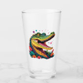 Verre Portrait de crocodile coloré (Devant)