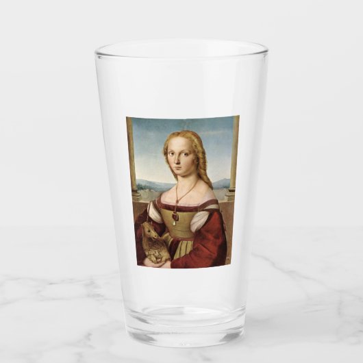 Verre Portrait d'une dame avec une licorne (par Raphael) (Devant)