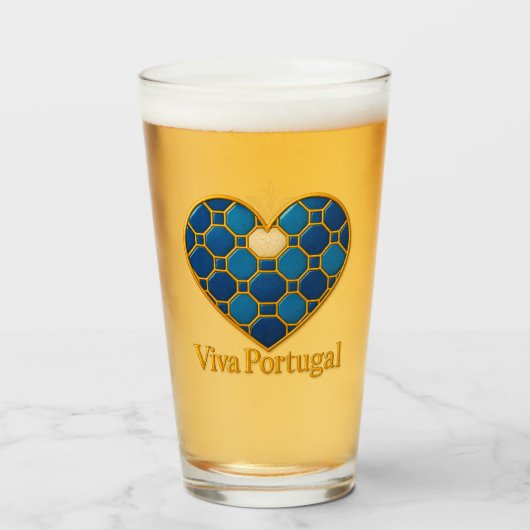 Verre Portuguese Azulejo Heart Glass Cup  (Dos (rempli))