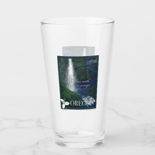 Verre Poster de la cascade de l'Oregon (Dos)