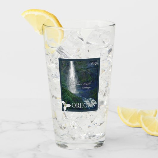 Verre Poster de la cascade de l'Oregon (Devant glace)