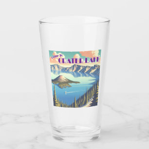 Verre Poster vintage du lac Crater