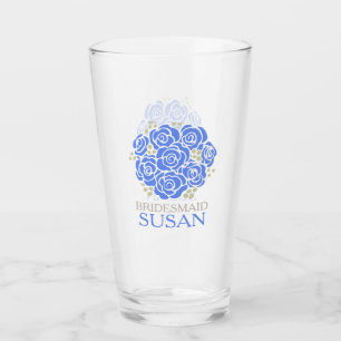 Verre Posy merci bridesmaid bleu rose mariage pour