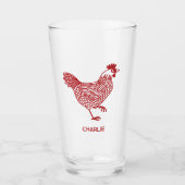 Verre Poulets Hen Personnalisé (Devant)