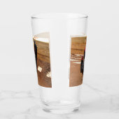 Verre Poulets mignons - série de la vie agricole - ronde (Gauche)