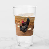 Verre Poulets mignons - série de la vie agricole - ronde (Devant)