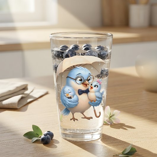 Verre pour la fête des Pères | Conception d'oiseau