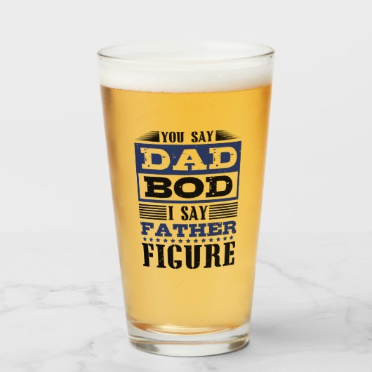 Verre Pour Papa Bod Père Figure Funny Bière Humour (Devant (rempli))