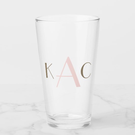 Verre Premier et dernier prénoms simples Mariage des ini (Devant)