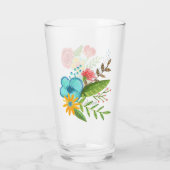 Verre Première Communion Fleurs colorées (Dos)